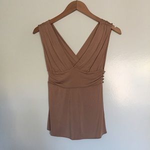 Theory rose gold V neck top size P